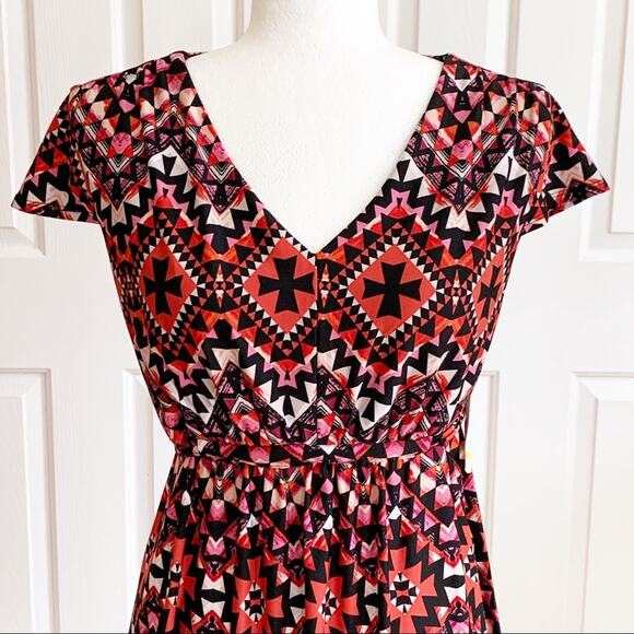 JohnPaulRichard Dress Petite Chevron Multicolored Cap Sleeve Casual Dress MP NEW - Picture 5 of 14
